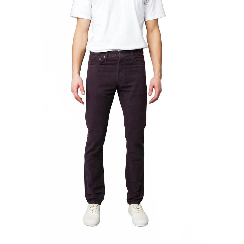 NEW C.O.F. STUDIO m7 tapered soft moleskin pants in burgundy